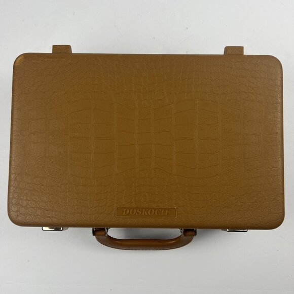 Doskocil Pistol Case Alligator Print Hard Shell VINTAGE 14"x9x4 with Keys - Picture 1 of 13